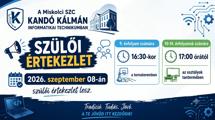 Szülői értekezlet 2026/27 szeptember