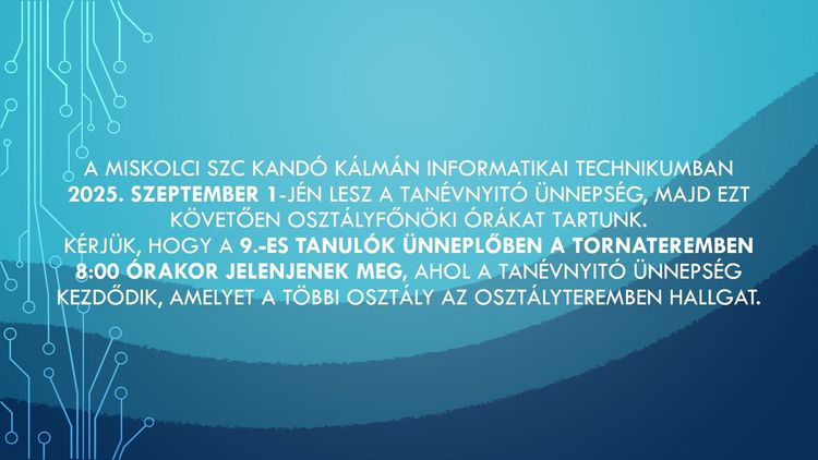 Tanévnyitó